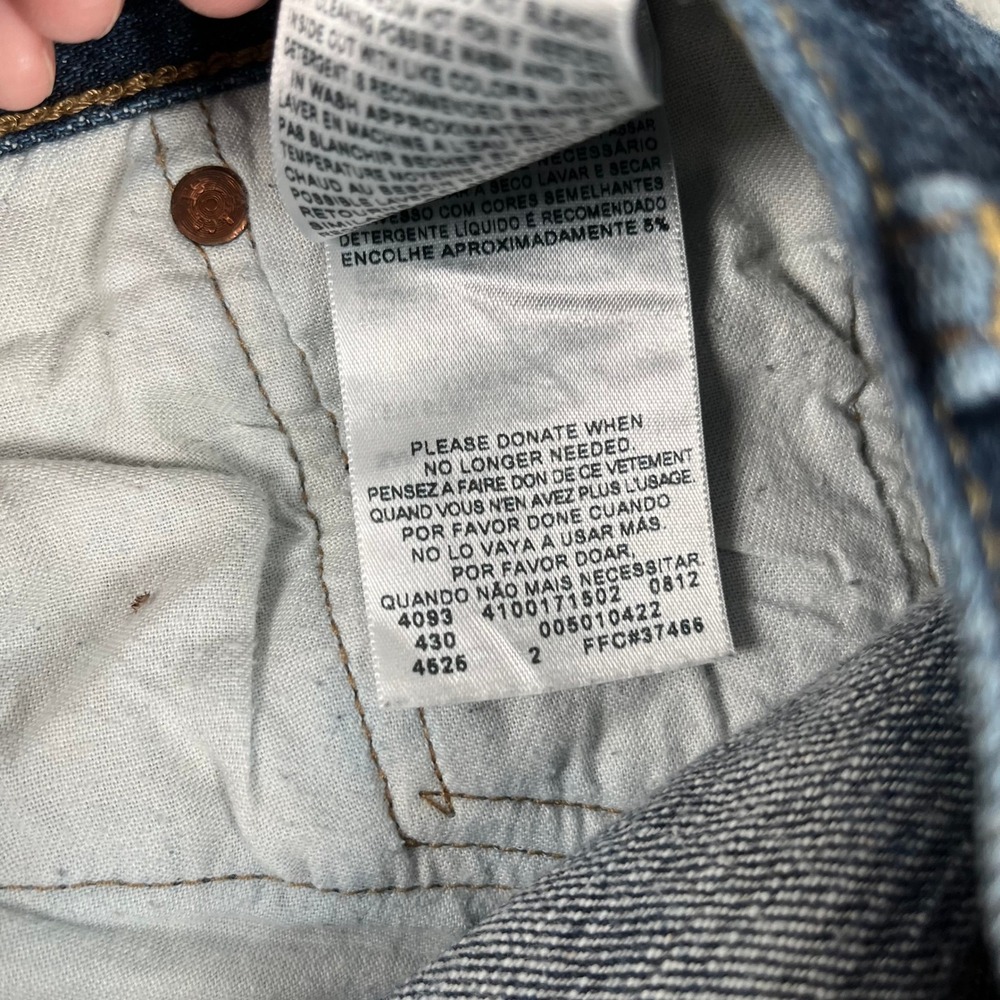 Levi Strauss 501 Mens Dark Wash Button Fly Straight Leg Jeans W38 L32 - Picture 6 of 10
